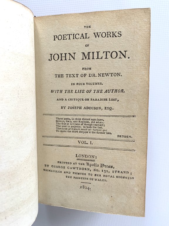 Bell's Edition. The Poets of Great Britain Complete from Chaucer …