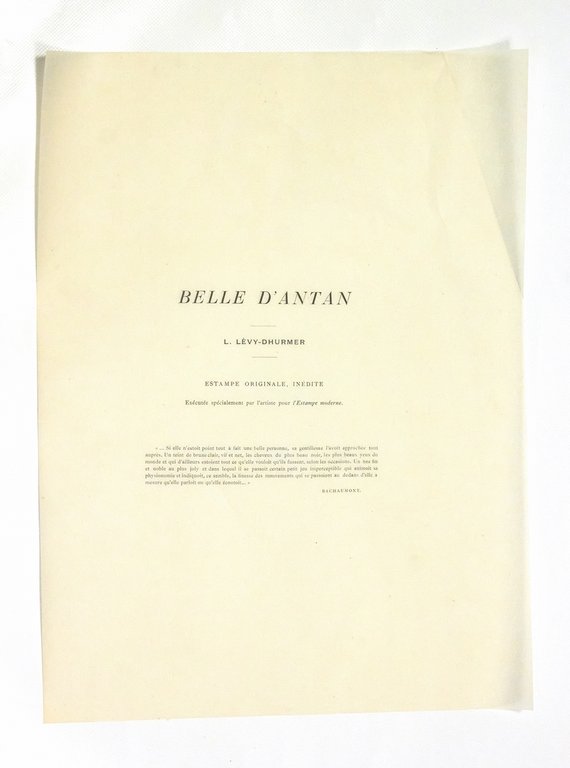 "Belle d'antan" - Lithographie originale sur Japon - L'Estampe Moderne