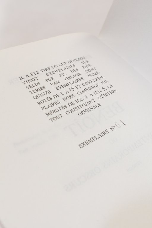 Benoît ou les contemporains obscurs