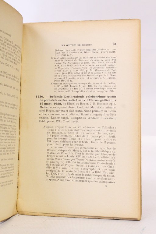 Bibliographie raisonnée des oeuvres de Bossuet