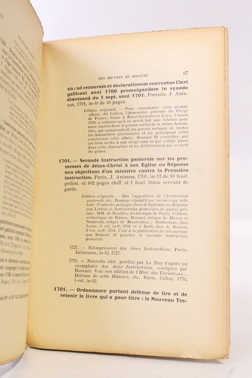 Bibliographie raisonnée des oeuvres de Bossuet