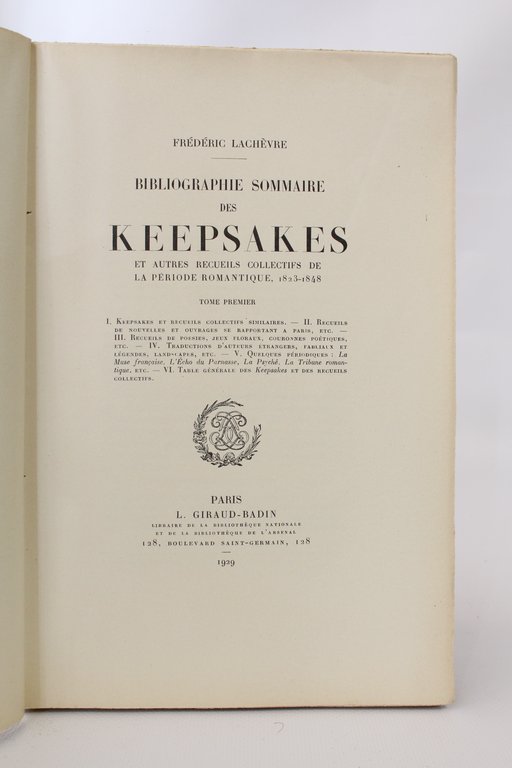 Bibliographie sommaire des keepsakes et autres recueils collectifs de la …
