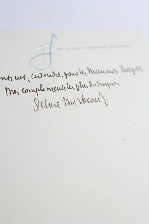 Monsieur, entendu, pour les Mauvais Bergers • Billet autographe signé …