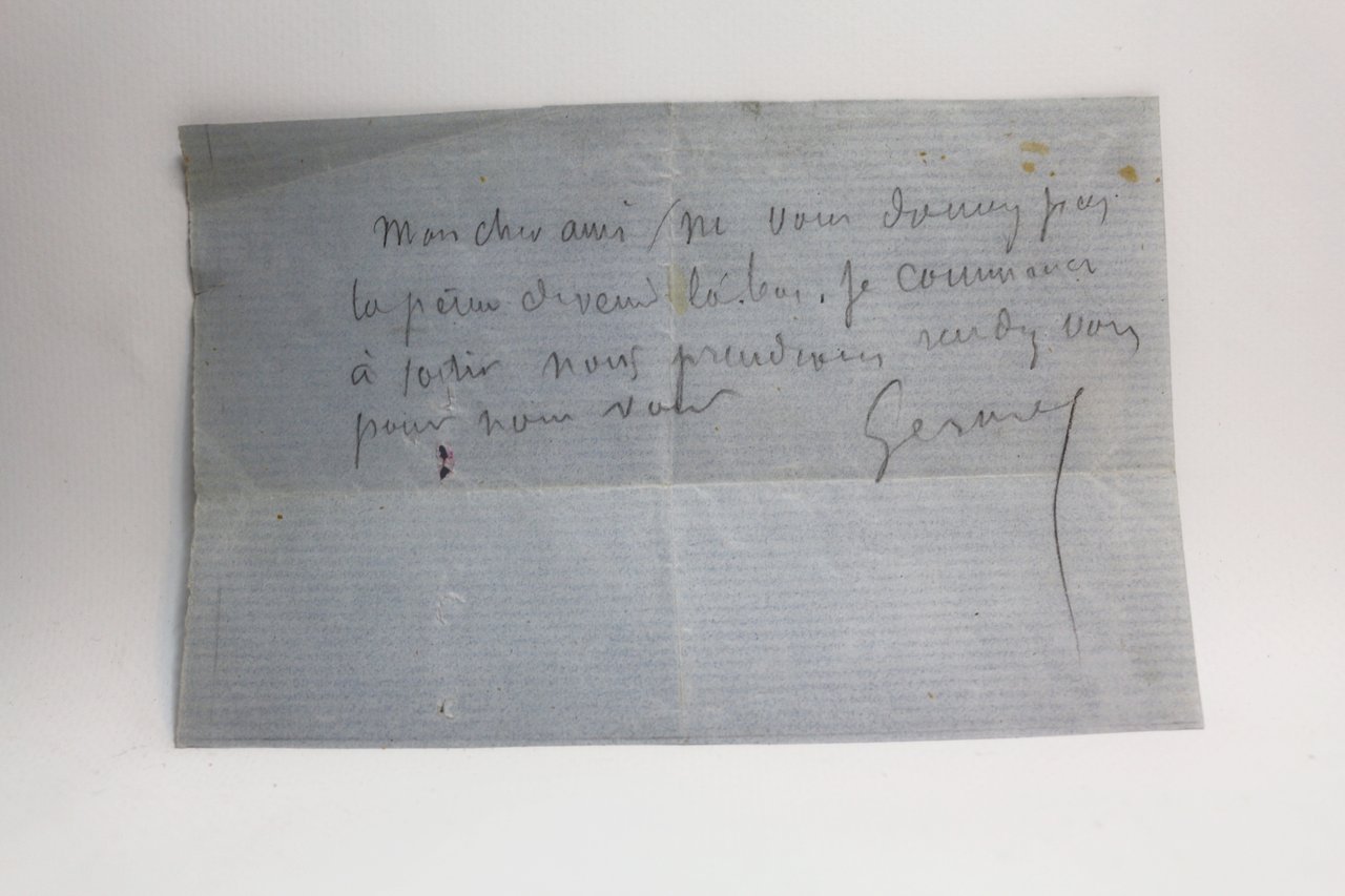 Billet autographe signé de Gérard de Nerval adressé à Georges …