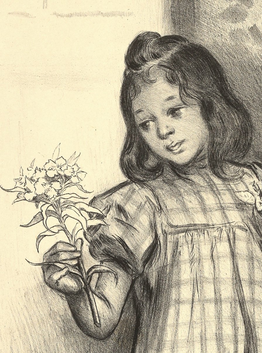 Bouquetière - Lithographie originale sur Chine - L'Estampe Moderne