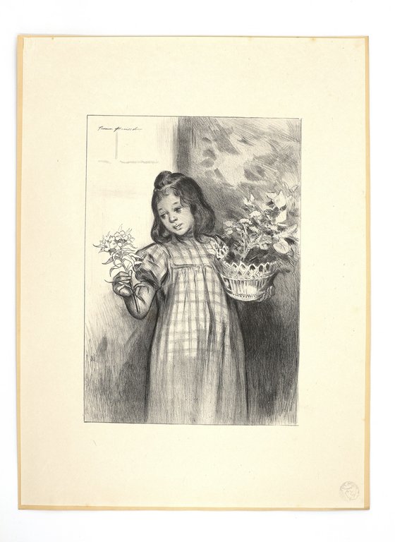Bouquetière - Lithographie originale sur Chine - L'Estampe Moderne