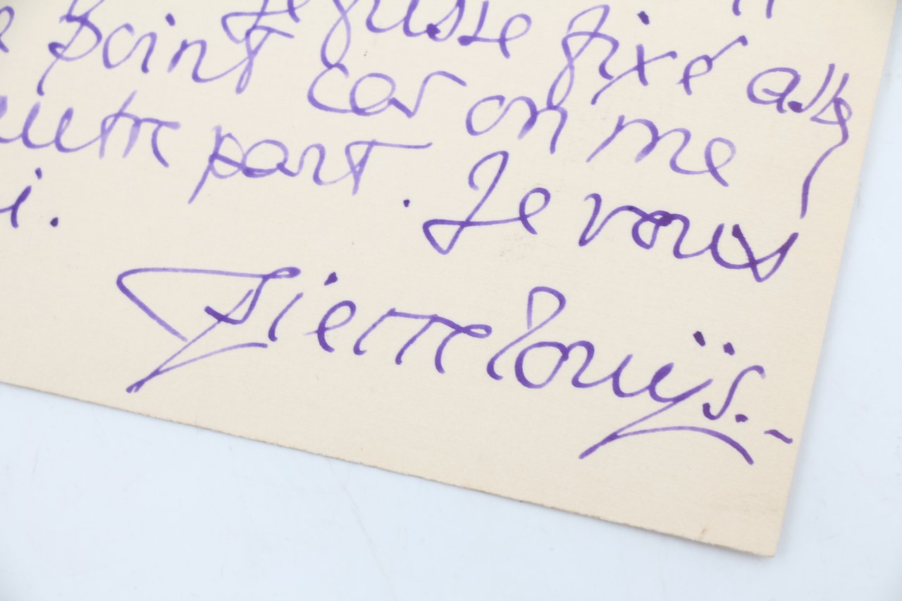 Bristol autographe signé adressé à Henri Davray à propos de …