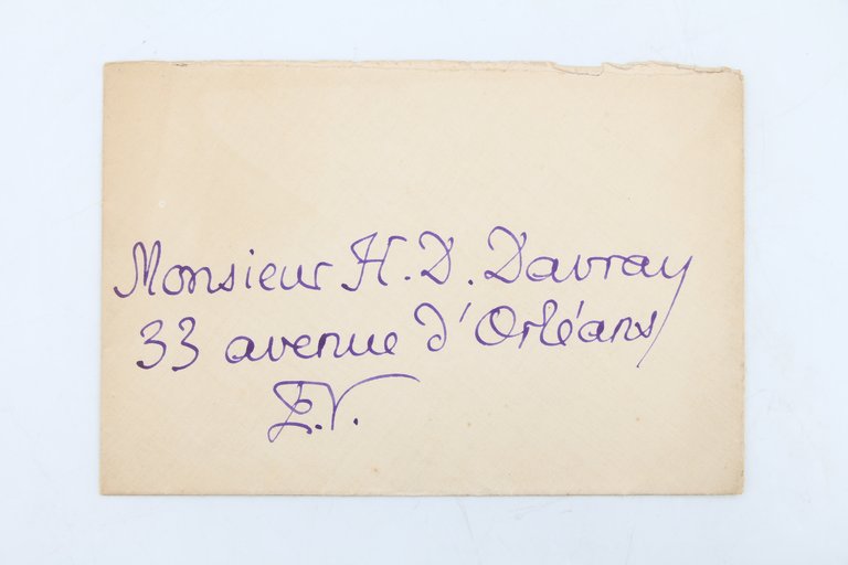 Bristol autographe signé adressé à Henri Davray à propos de …