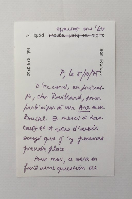 Bristol postal autographe signé concernant le projet d'organisation d'un colloque …