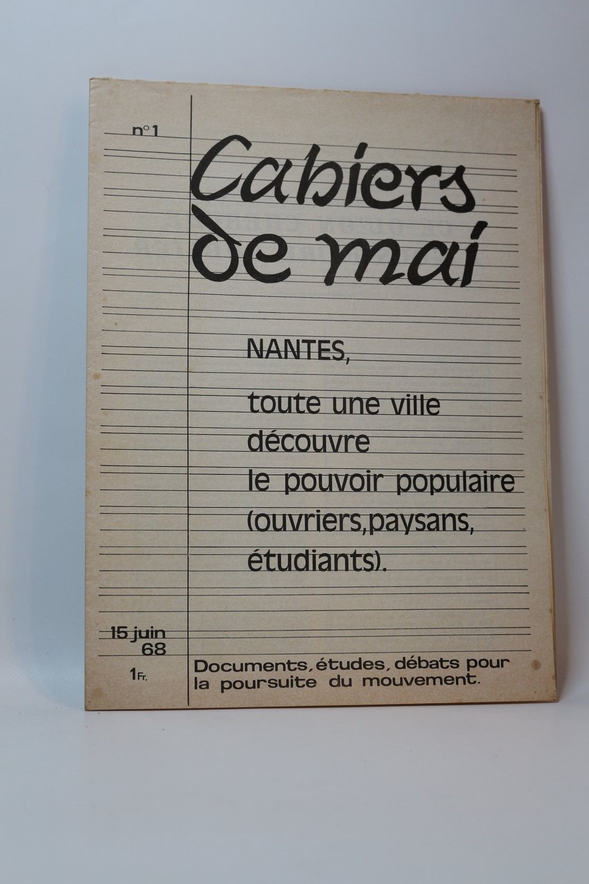 Cahiers de Mai N°1