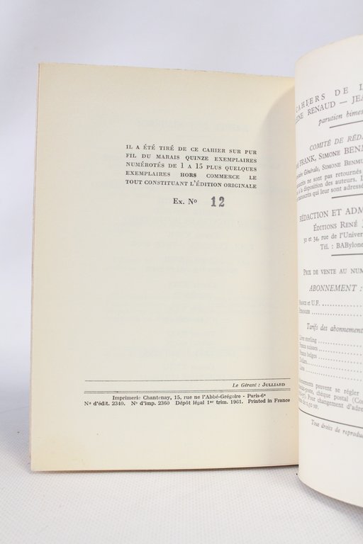 Cahiers Renaud-Barrault N°34. Le voyage et le rêve