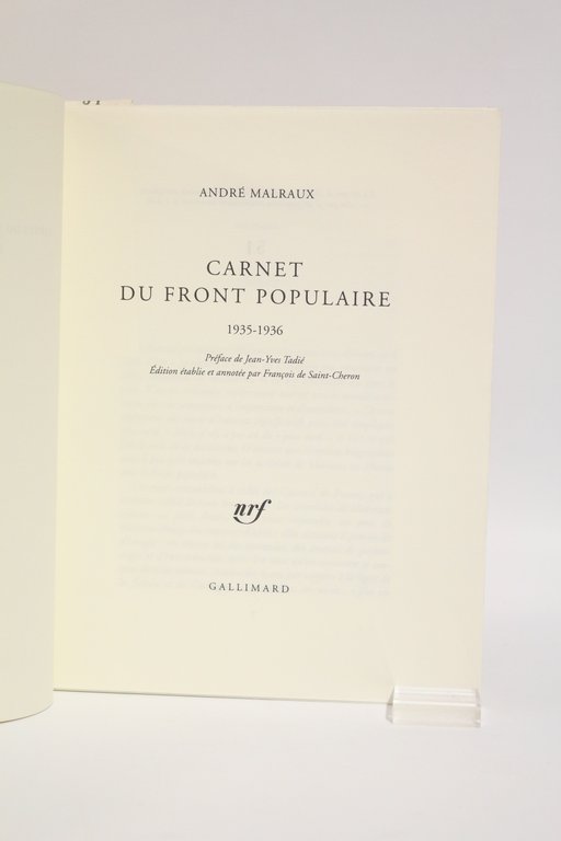 Carnet du Front Populaire 1935-1936