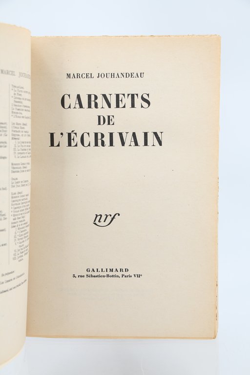 Carnets de l'écrivain