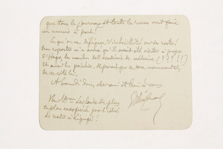 Carte autographe signée « Ce que je suis rasé par …