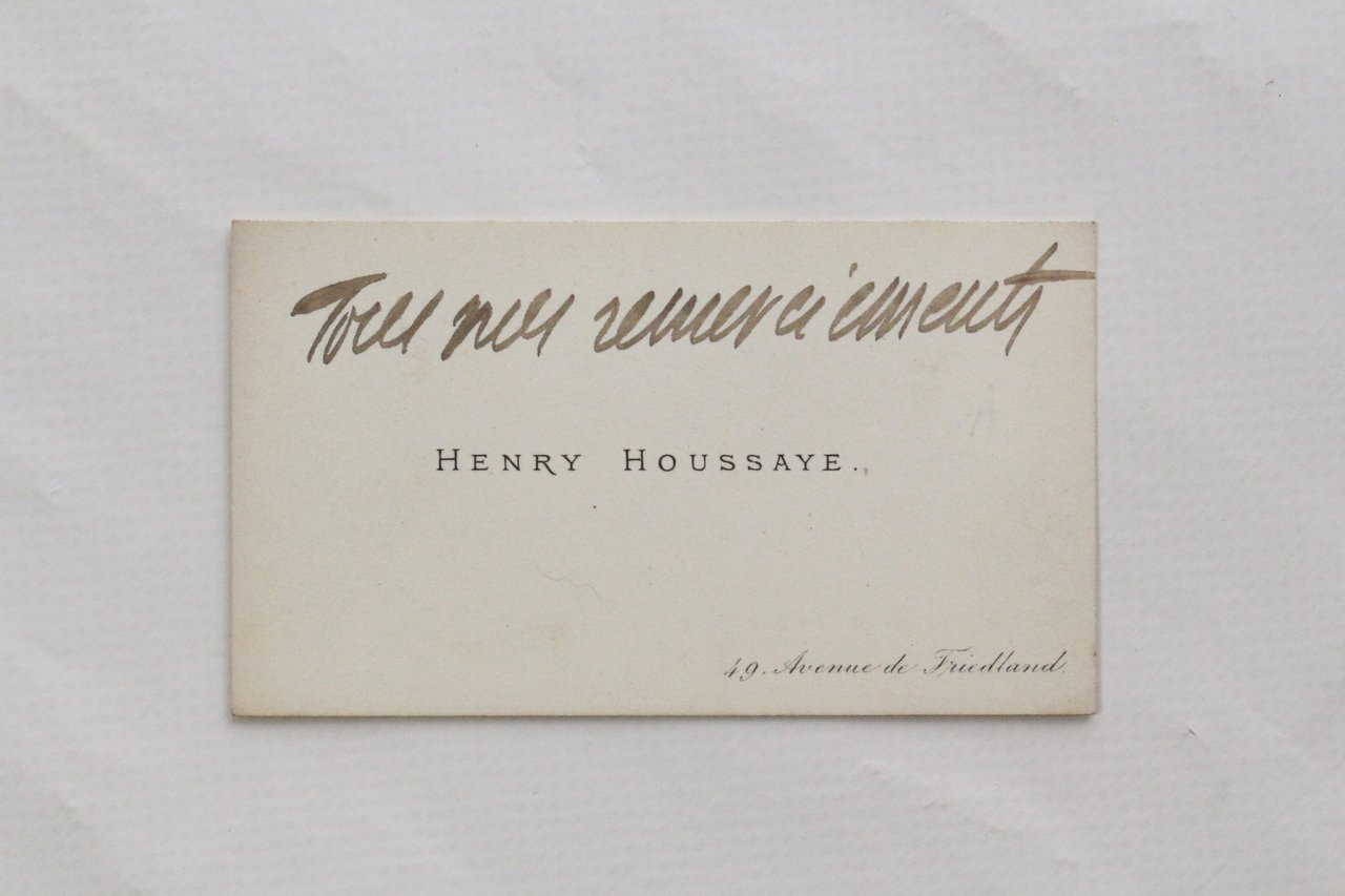 Carte de visite autographe d'Henry Houssaye
