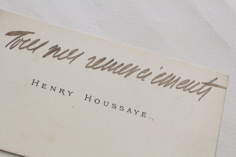 Carte de visite autographe d'Henry Houssaye
