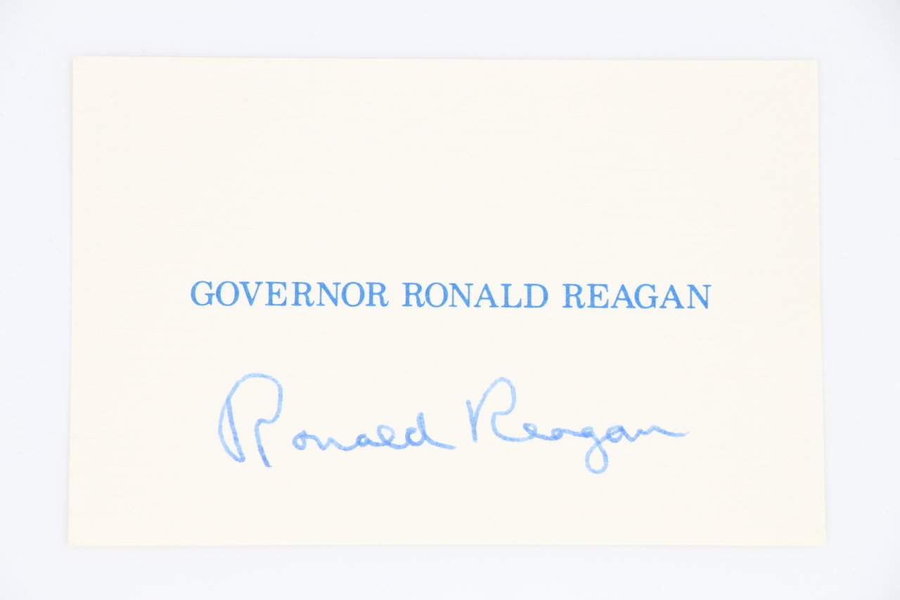 Carte de Visite signée du Gouverneur et futur Président Ronald …