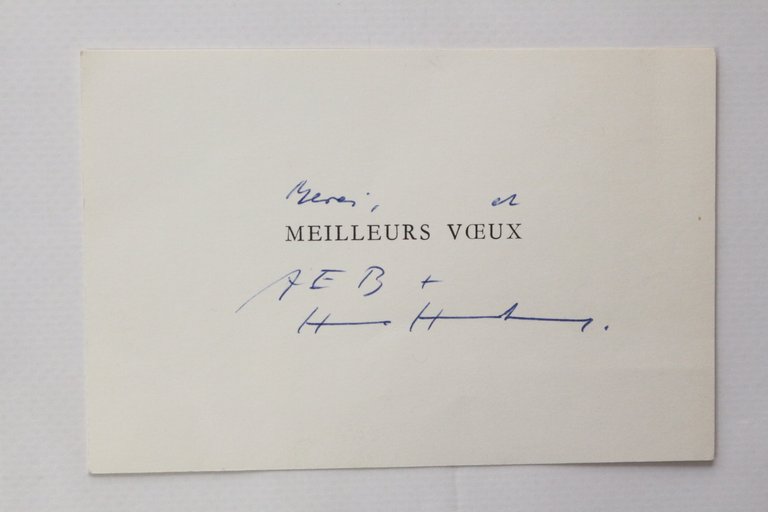Carte de voeux adressée à Georges et Alice Raillard pour …
