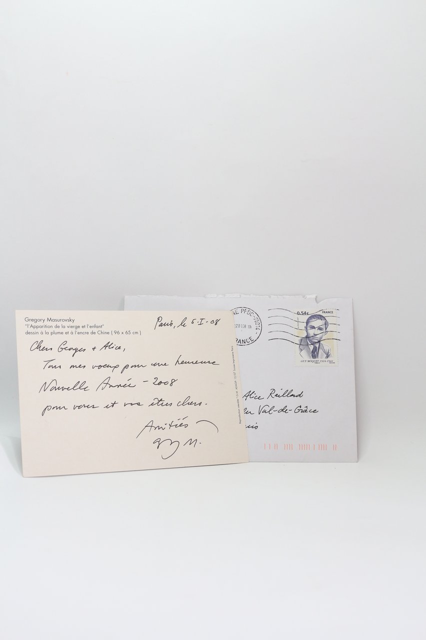 Carte de voeux autographe signée adressée à Georges et Alice …