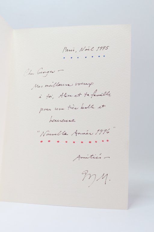 Carte de voeux autographe signée adressée à Georges et Alice …