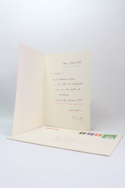 Carte de voeux autographe signée adressée à Georges et Alice …
