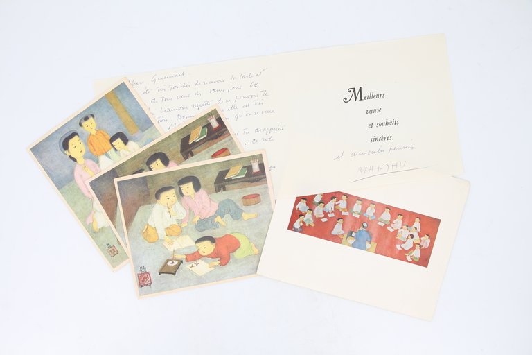 Carte de voeux manuscrite pour l'année 1964 adressée à son …