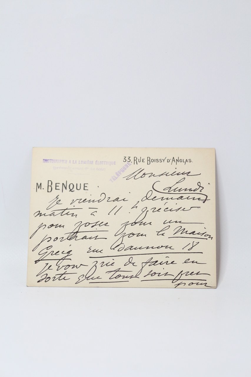 Carte lettre autographe signée