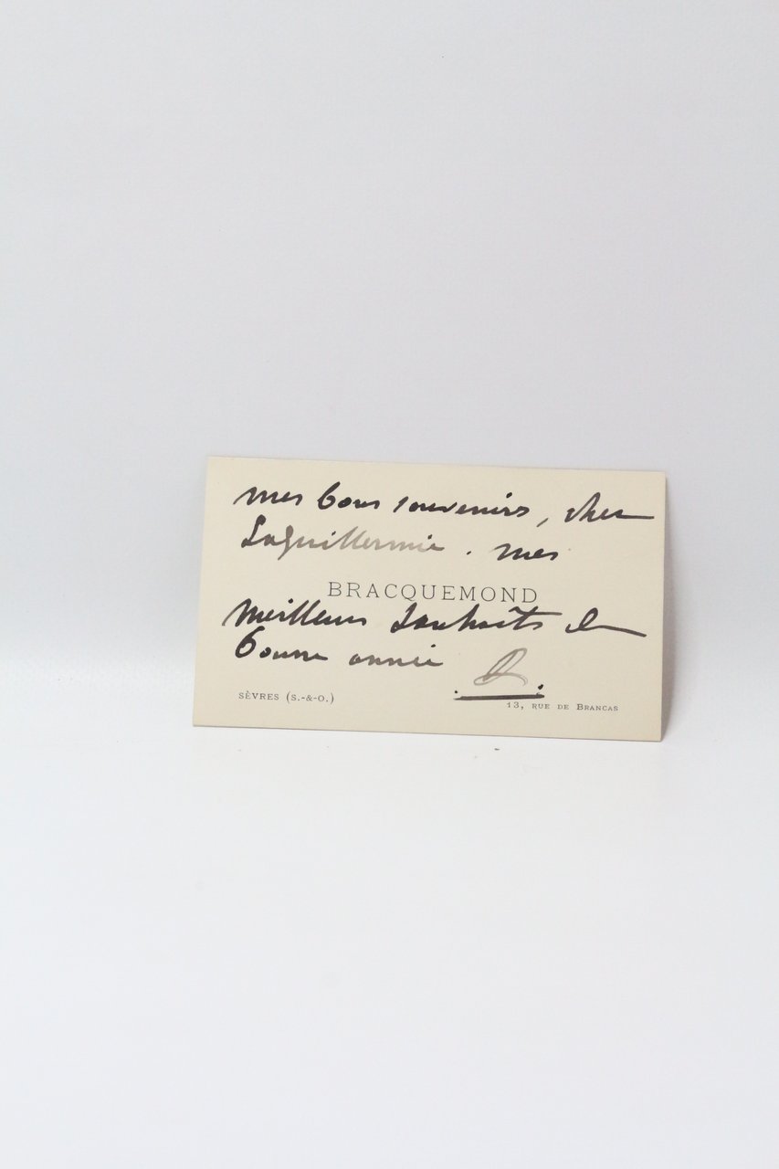 Carte-lettre autographe signée au peintre et graveur Auguste Laguillermie