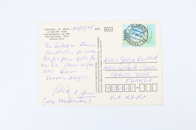 Carte postale autographe datée et signée de Jorge Amado adressée …