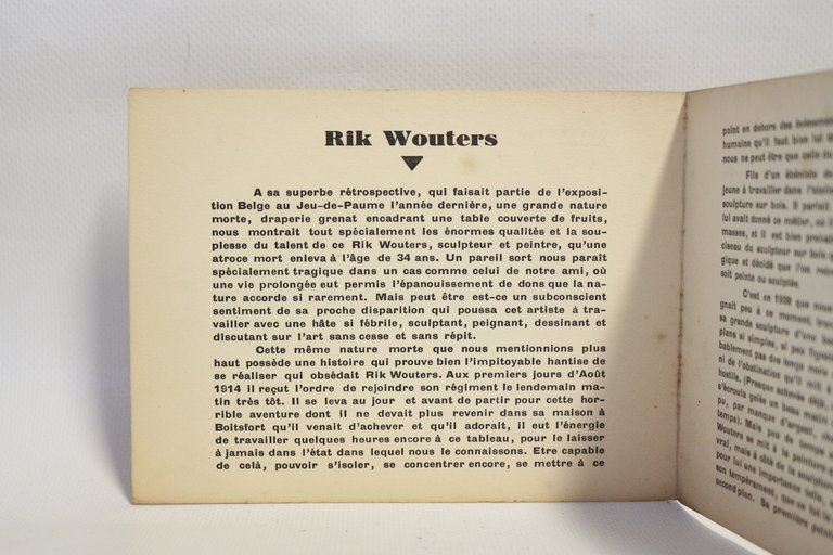 Catalogue d'invitation à l'exposition des 25 dessins de Rik Wouters …