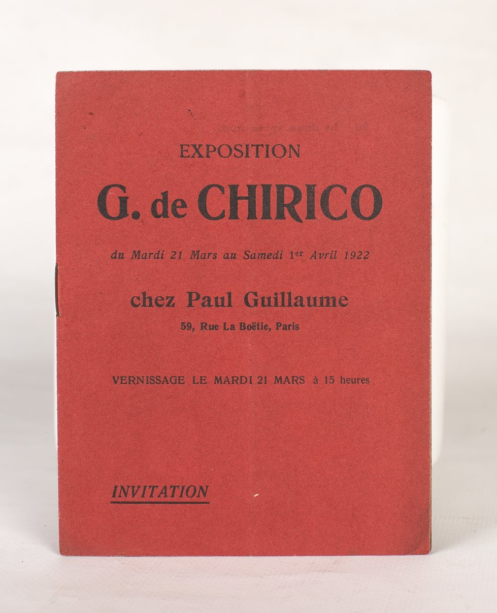 Catalogue d'invitation à l'exposition G. de Chirico à la galerie …