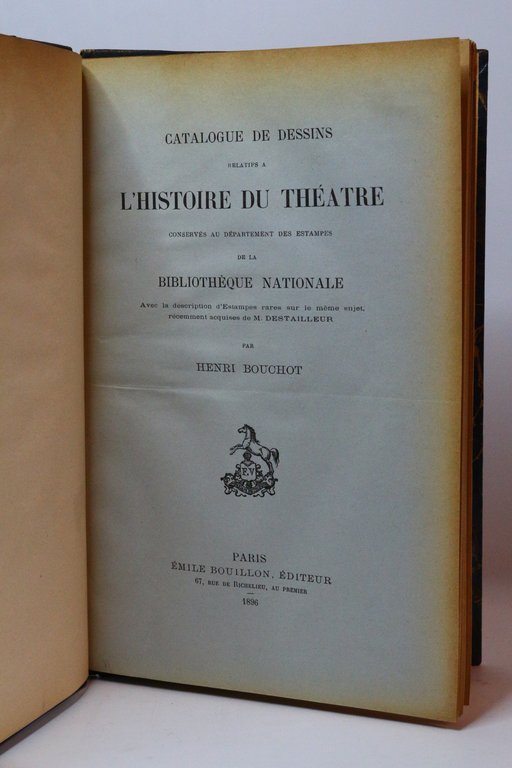 Catalogue de dessins relatifs à l'histoire du théâtre conservés au …