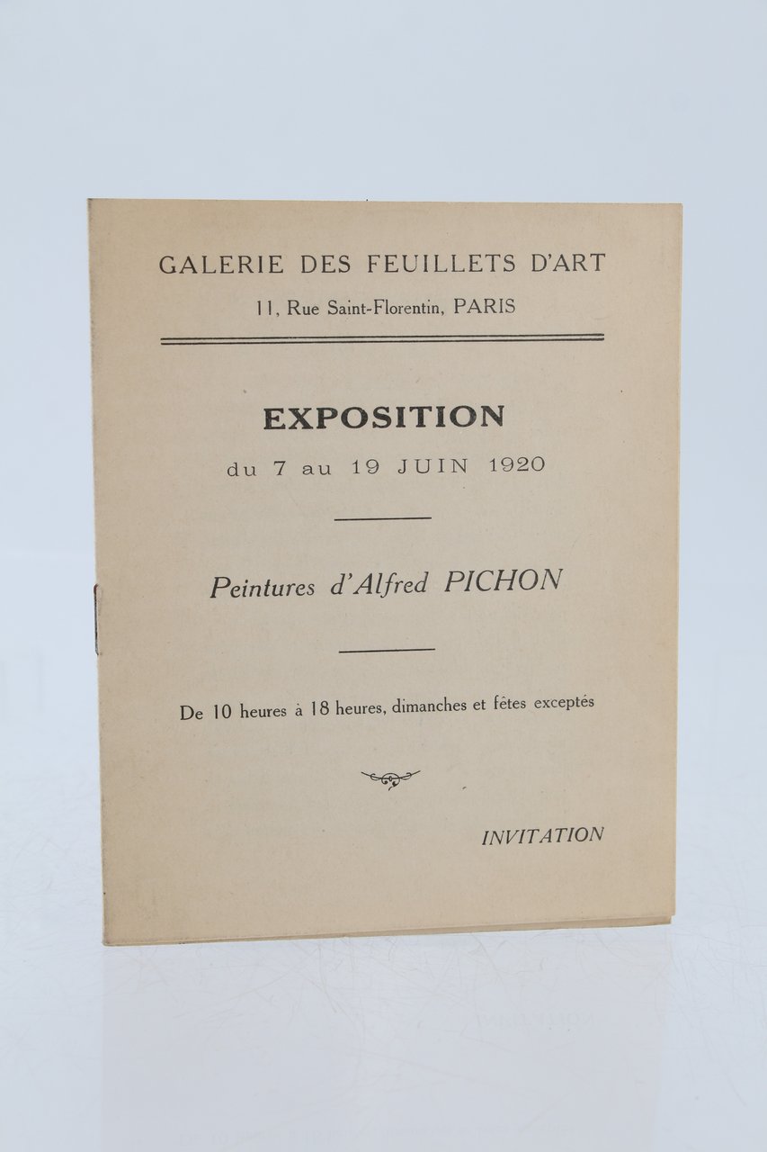 Catalogue de l'exposition des peintures d'Alfred Pichon à la Galerie …