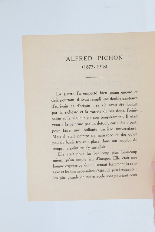 Catalogue de l'exposition des peintures d'Alfred Pichon à la Galerie …
