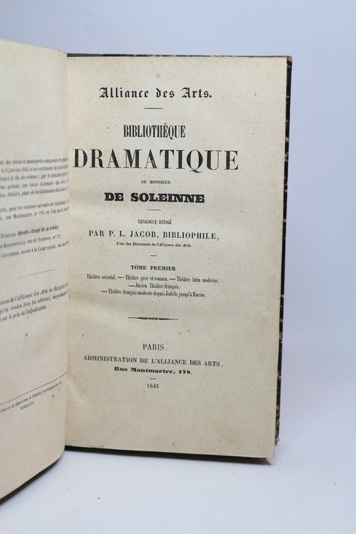 Catalogue de la bibliothèque dramatique de M. de Soleinne