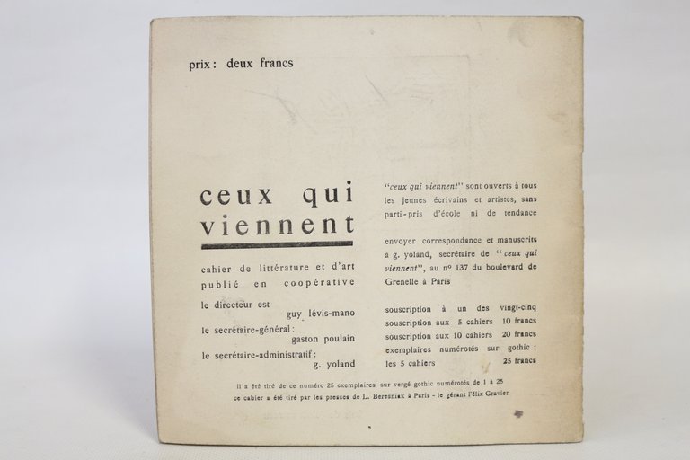 Ceux qui viennent N°1