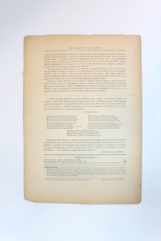 "Charles Le Goffic" - In Les Hommes d'aujourd'hui n°375