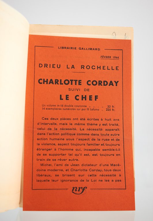 Charlotte Corday suivi de Le chef