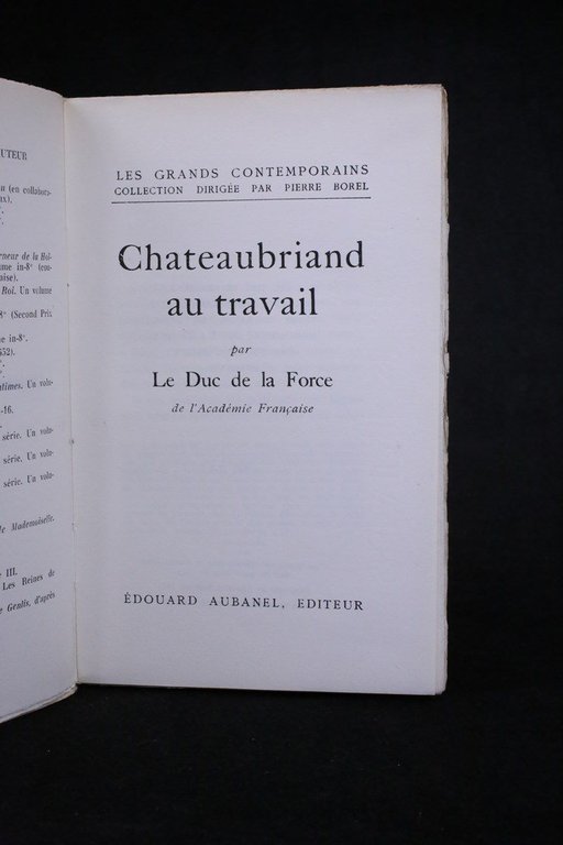 Chateaubriand au travail