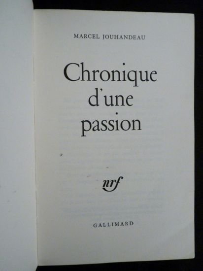 Chronique d'une passion