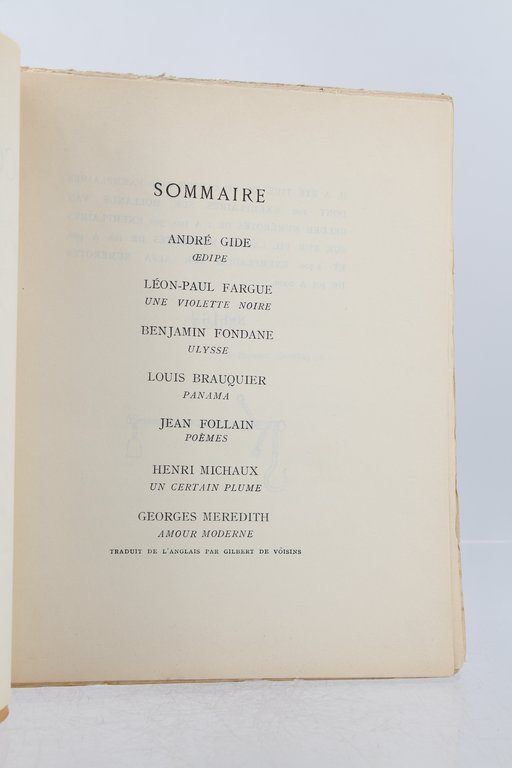 Commerce Cahier XXV de l'automne 1930