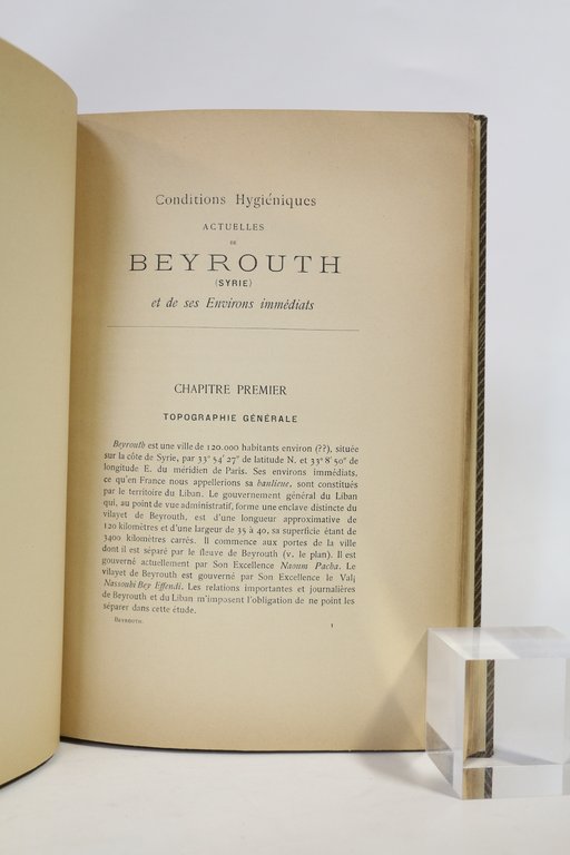 Conditions hygiéniques actuelles de Beyrouth (Syrie) et de ses environs …