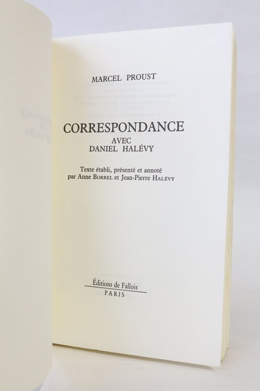 Correspondance avec Daniel Halévy