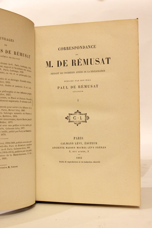 Correspondance de M. de Rémusat pendant les premières années de …