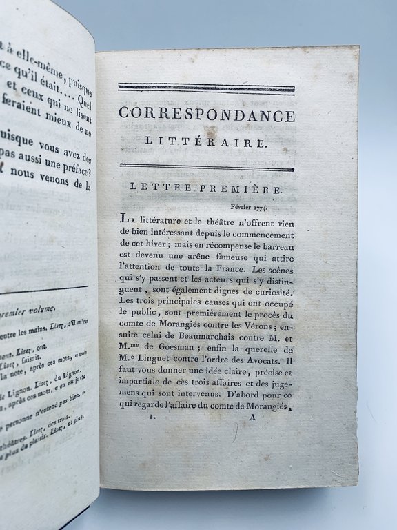 Correspondance littéraire, adressée à son Altesse Impériale M.gr le Grand …