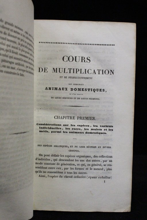 Cours de multiplication et de perfectionnement des animaux domestiques, où …