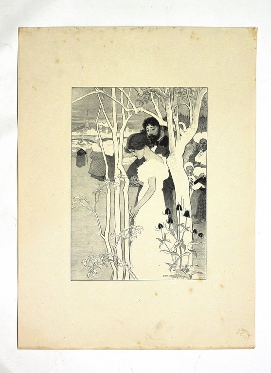 "Crépuscule" - Lithographie originale sur Chine - L'Estampe Moderne