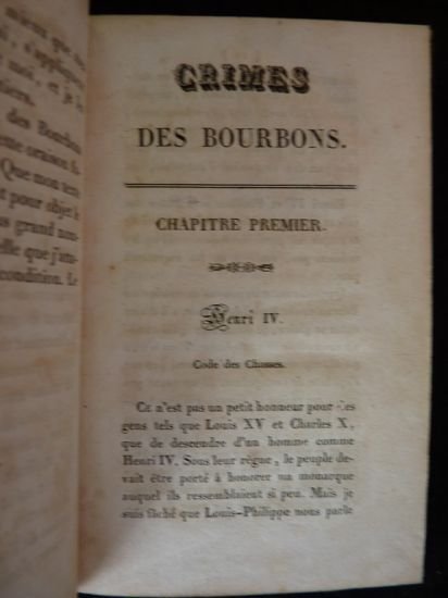 Crimes des Bourbons depuis Louis XIII jusqu'à Charles X