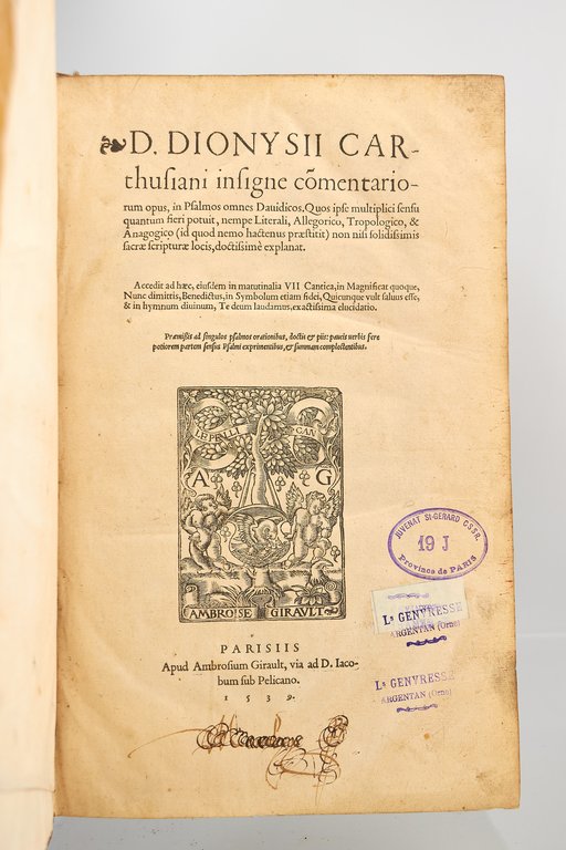 D. Dionysii Carthusiani insigne comentariorum opus, in Psalmos omnes Dauidicos. …