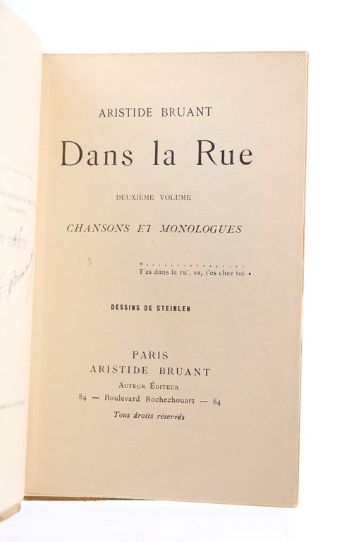 Dans la Rue. Chansons et Monologues Volumes I, II & …